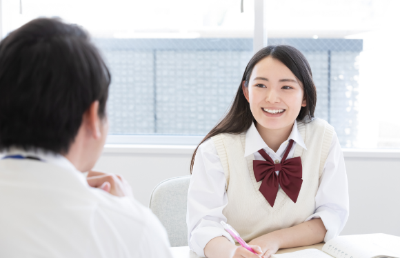 先生と生徒の写真